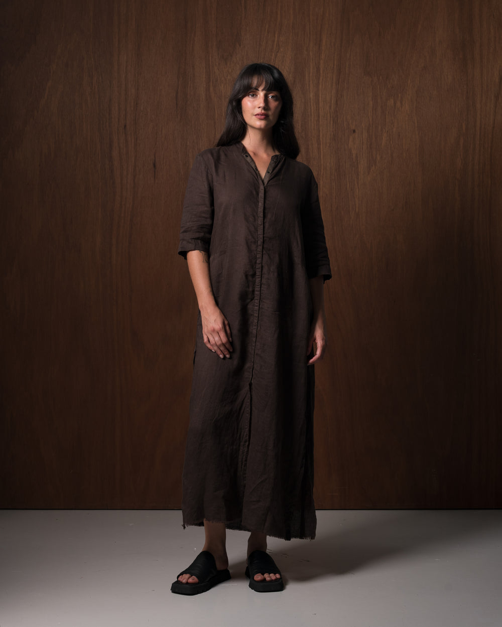 Marakesh Dress Linen Chocolate