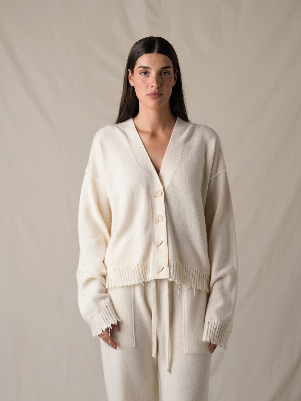 Over Cardigan Cashmere Off White