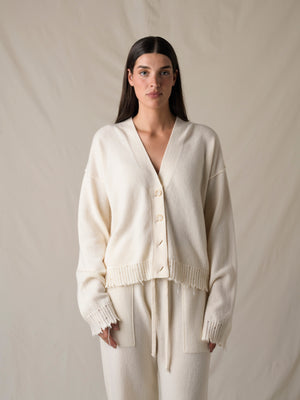 Over Cardigan Cashmere Off White
