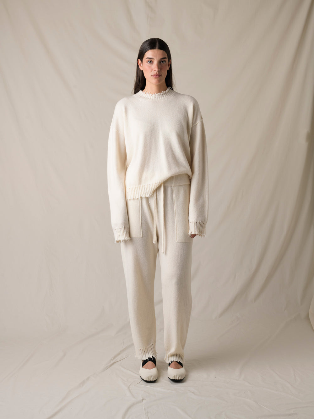 Long SLV Top Cashmere Off White