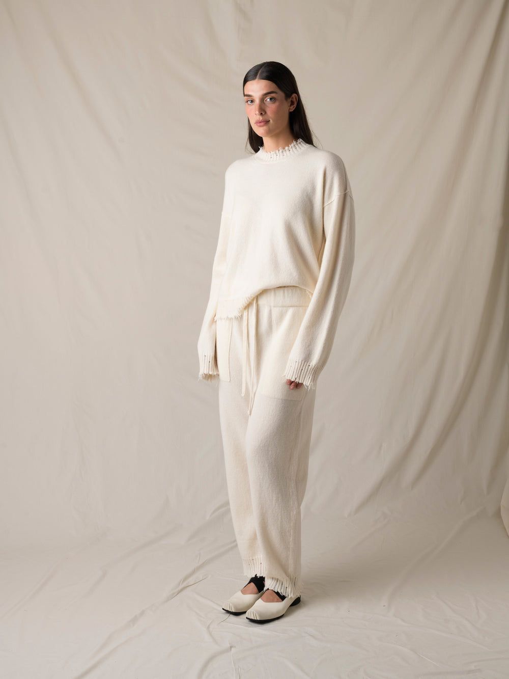 Long SLV Top Cashmere Off White