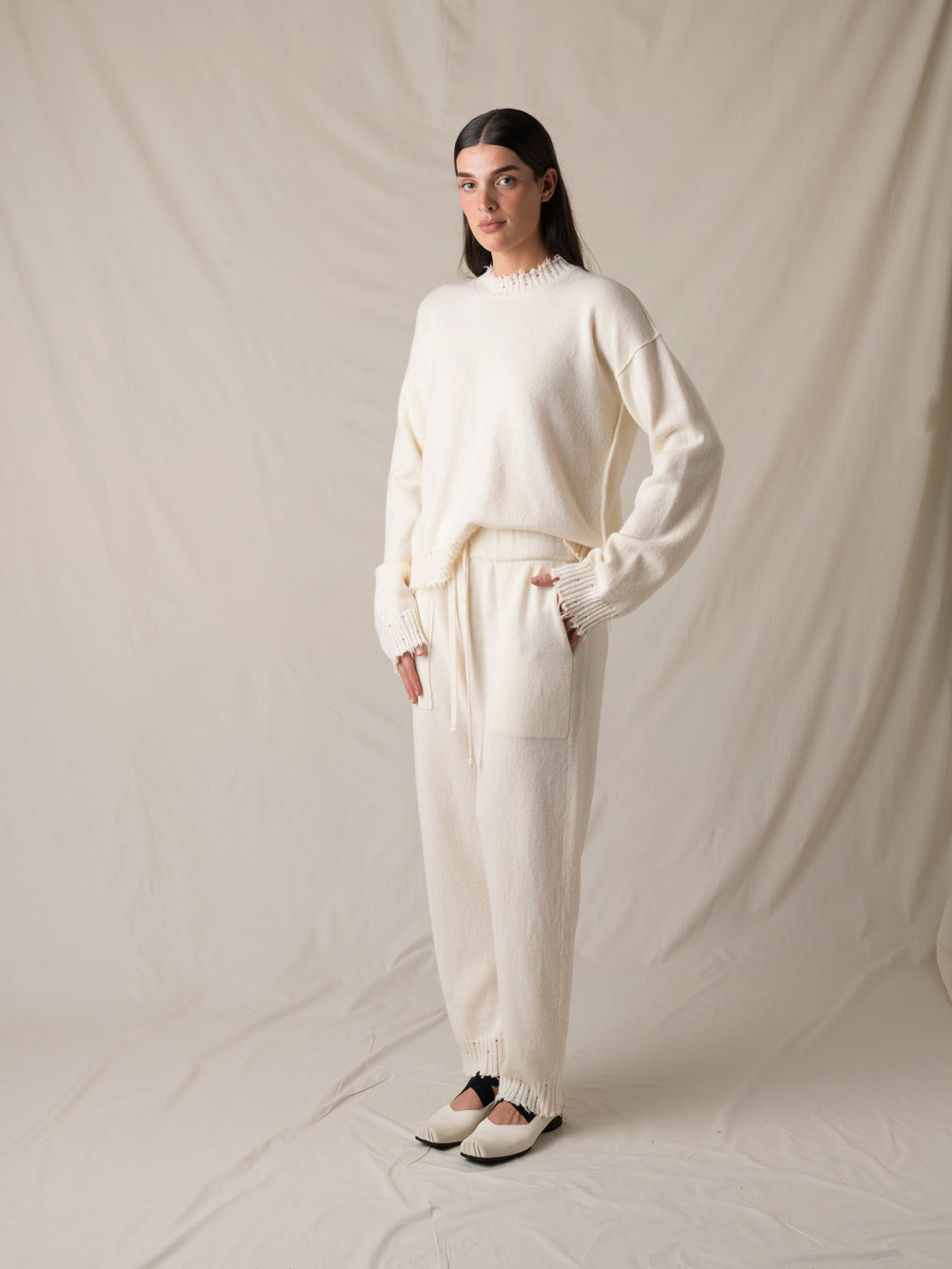 Long SLV Top Cashmere Off White