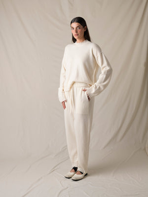 Long SLV Top Cashmere Off White