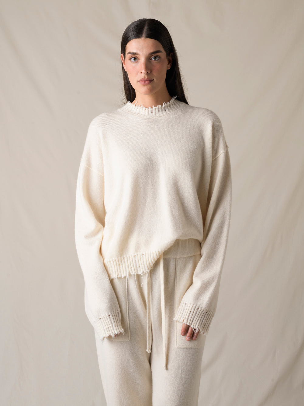Long SLV Top Cashmere Off White
