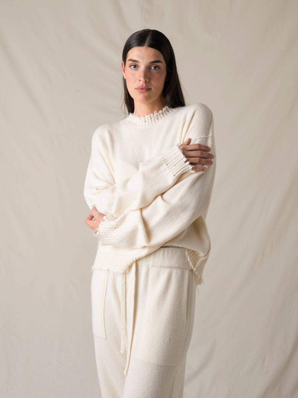 Long SLV Top Cashmere Off White