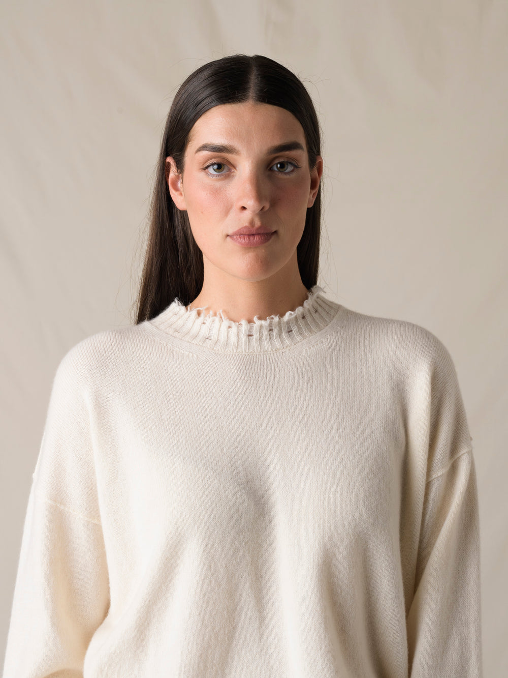 Long SLV Top Cashmere Off White