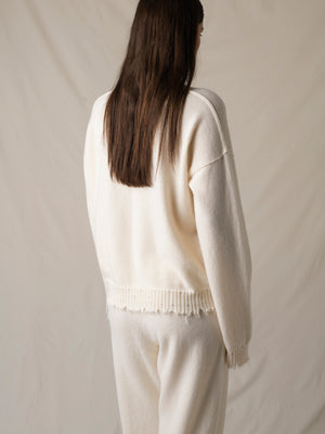 Long SLV Top Cashmere Off White