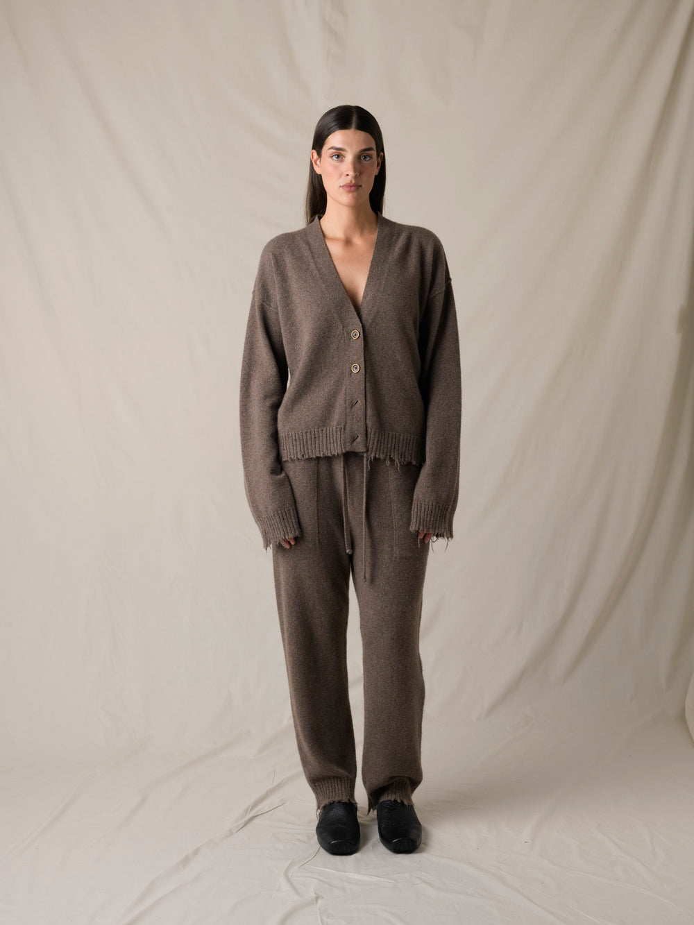 Over Cardigan Cashmere Brown