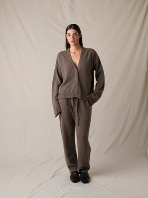 Over Cardigan Cashmere Brown