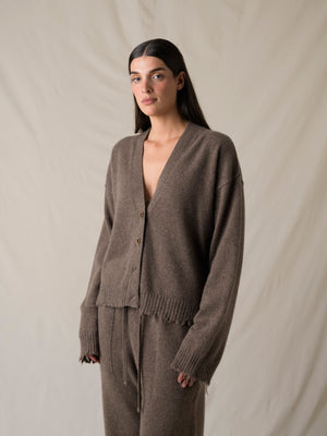 Over Cardigan Cashmere Brown