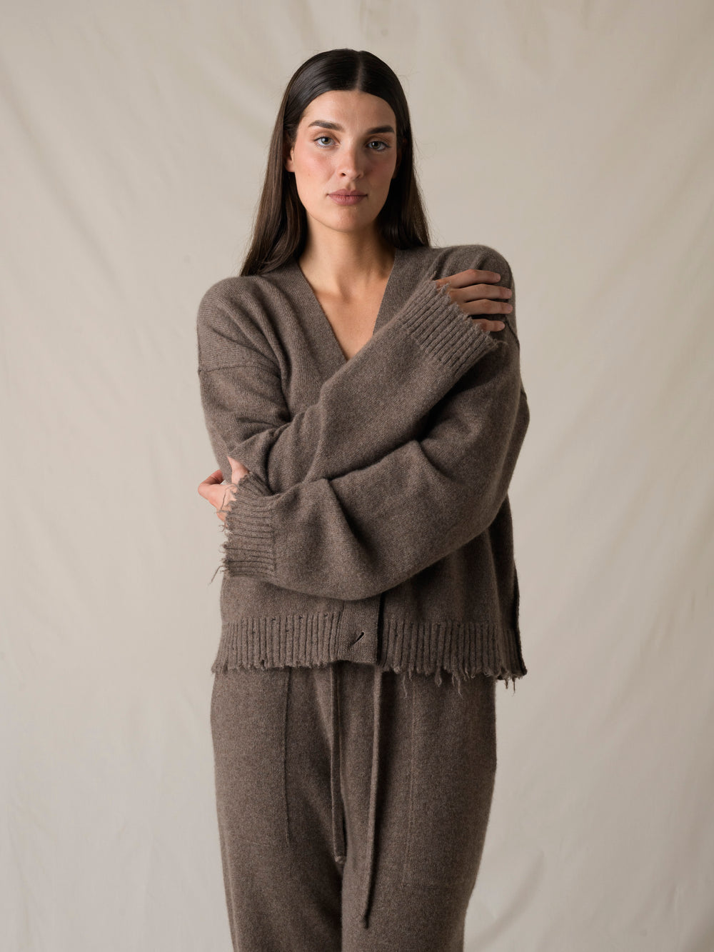 Over Cardigan Cashmere Brown