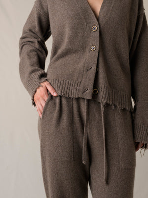 Over Cardigan Cashmere Brown