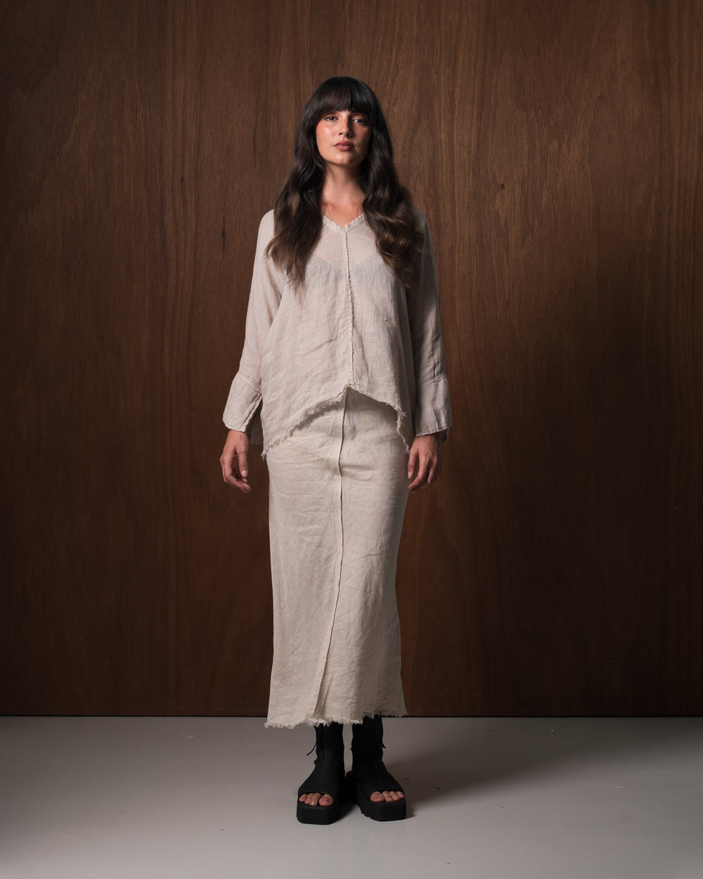 Virginia Skirt Linen Nude