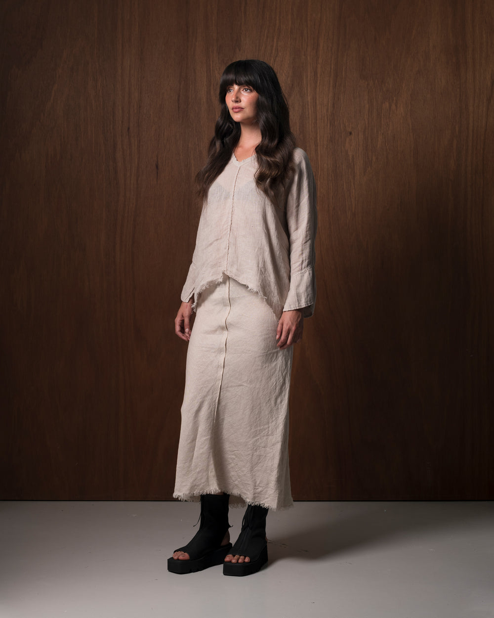 Virginia Skirt Linen Nude