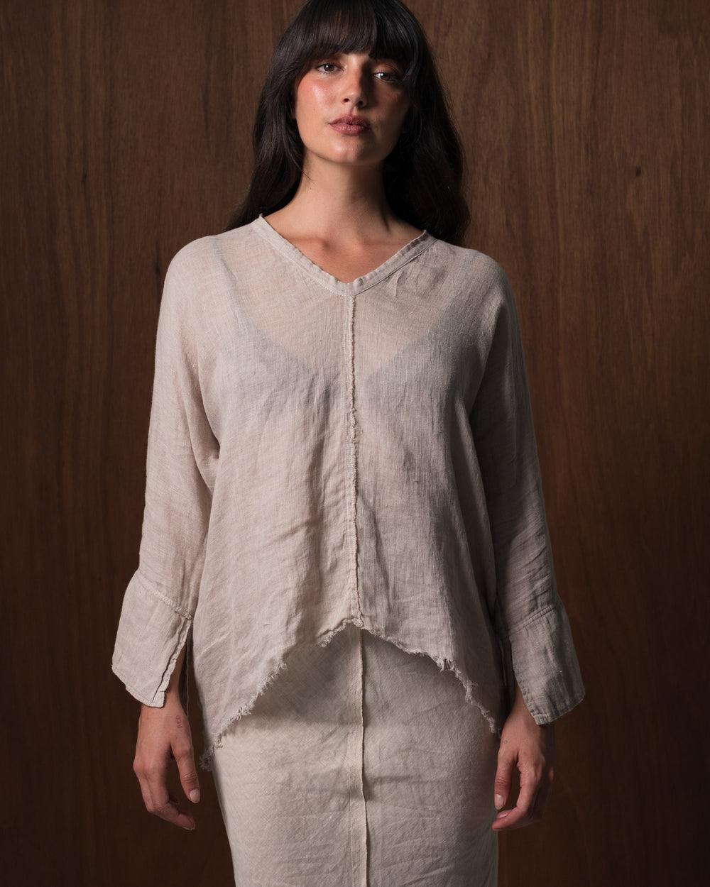 Layla Blouse Linen Nude