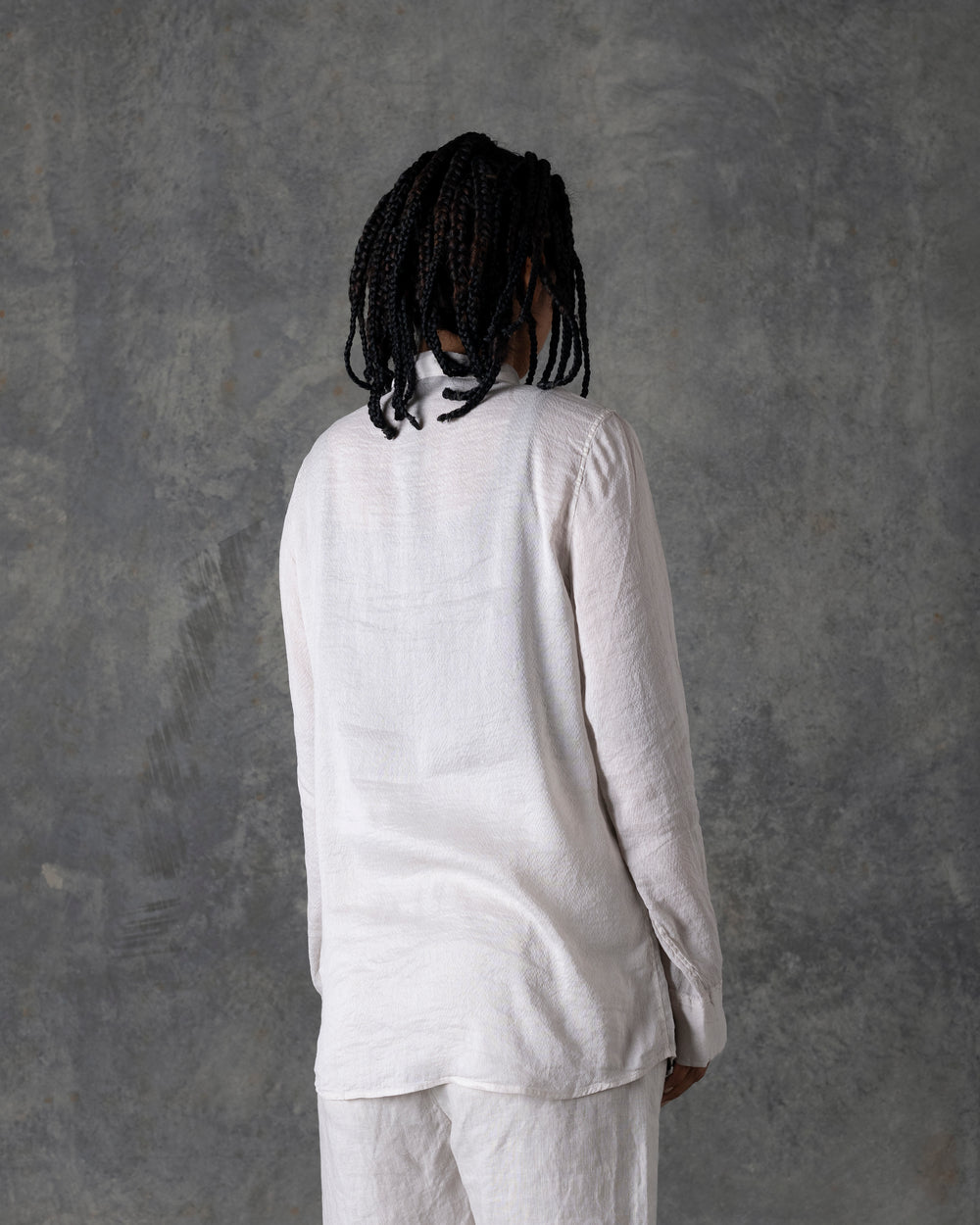 Collar Shirt Silk Off White T-207