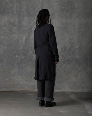 Half Lined Double Breasted Duster Dark Grey T-110