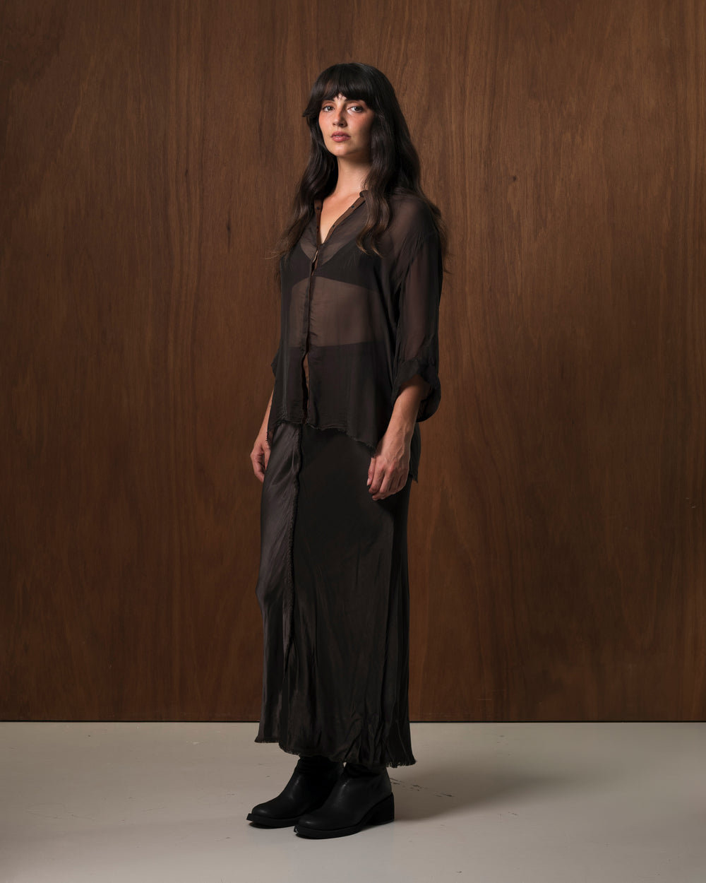 Virginia Skirt Rayon Chocolate