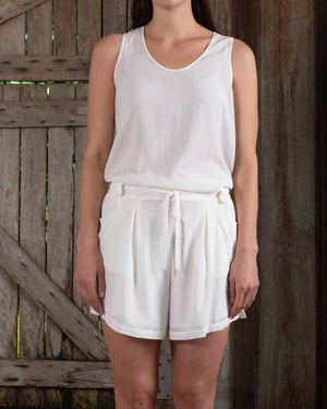 Tank Top Stretch Silk White
