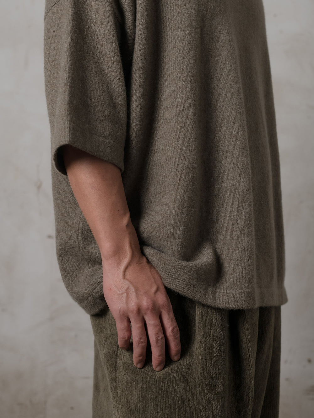 Boxy SS Cashmere Top Camo