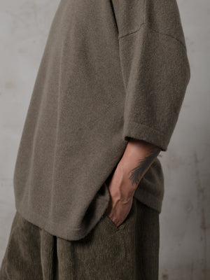 Boxy SS Cashmere Top Camo