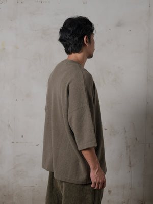 Boxy SS Cashmere Top Camo