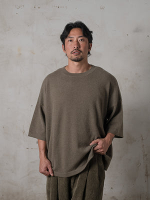 Boxy SS Cashmere Top Camo