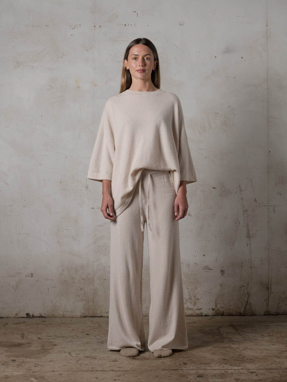 Boxy SS Cashmere Top Plaster