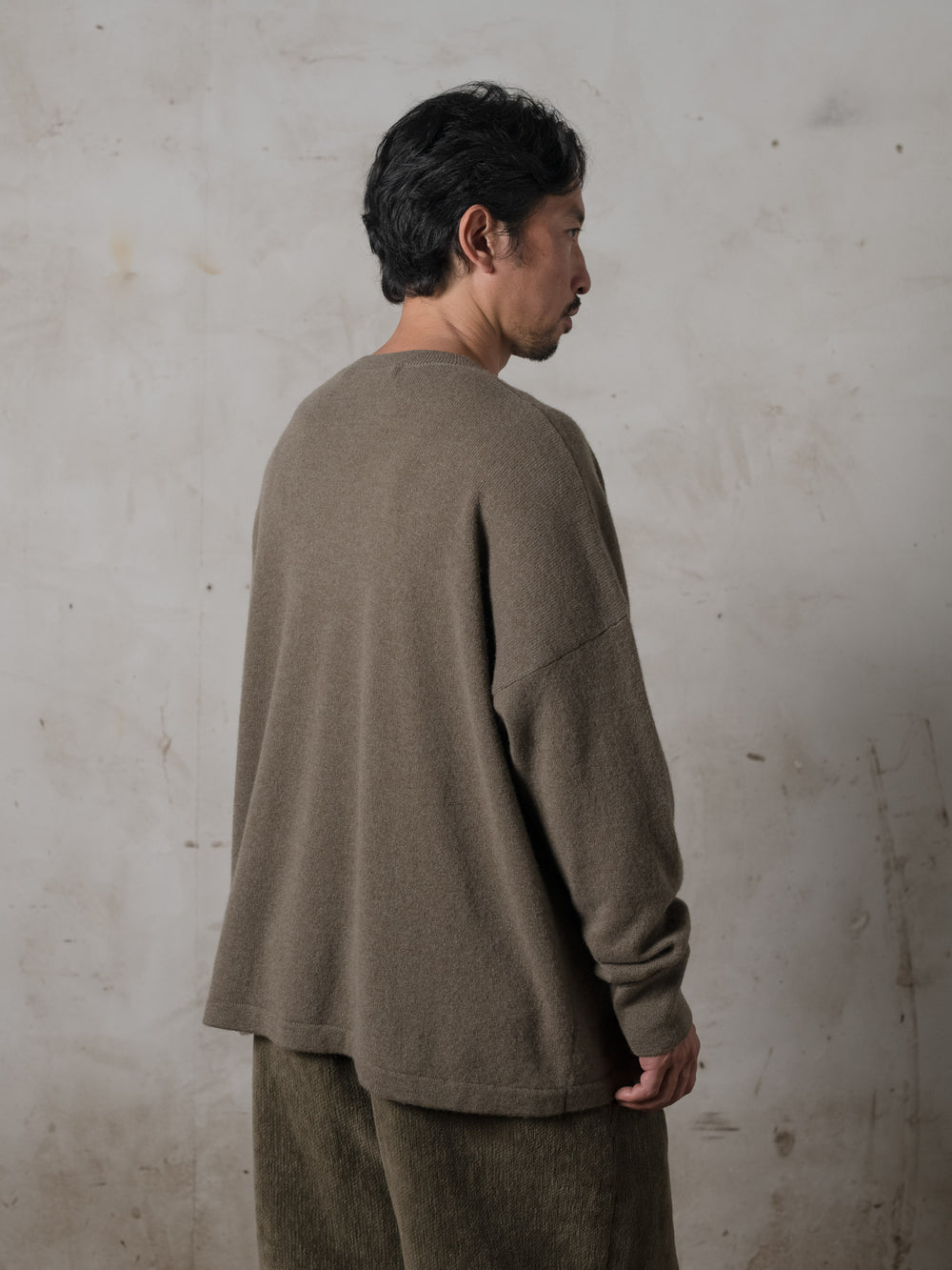 Boxy LS Cashmere Top Camo