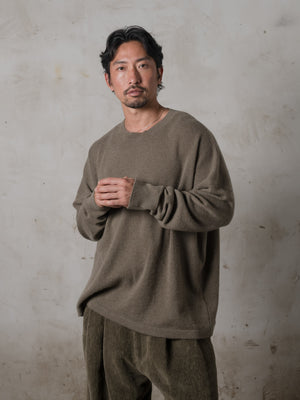 Boxy LS Cashmere Top Camo