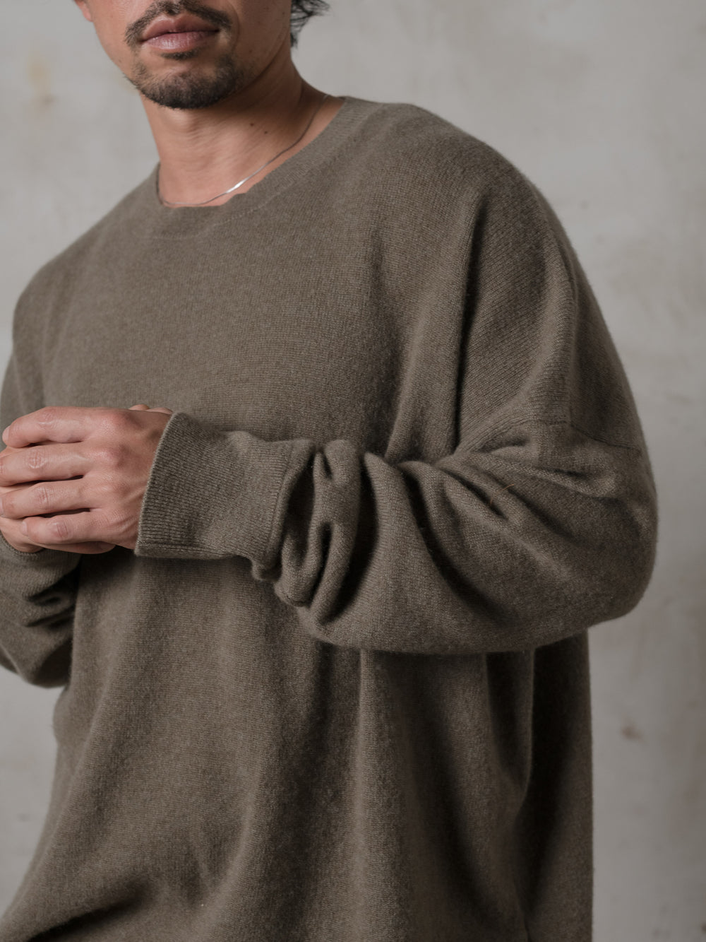Boxy LS Cashmere Top Camo
