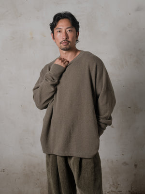 Boxy LS Cashmere Top Camo