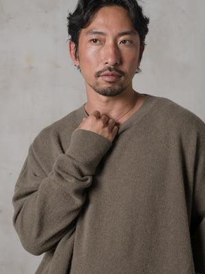 Boxy LS Cashmere Top Camo