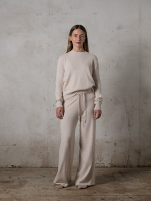 Cropped Fitted Sweater Cashmere Plaster