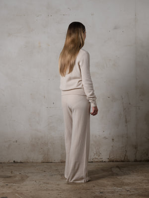 Cropped Fitted Sweater Cashmere Plaster