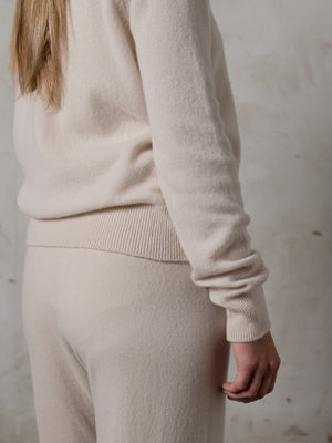 Cropped Fitted Sweater Cashmere Plaster