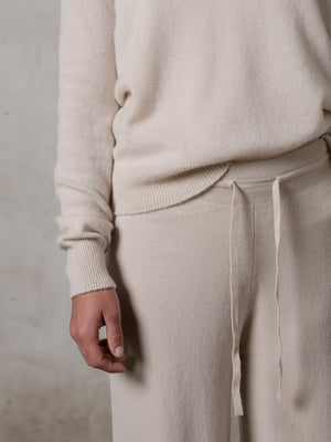 Cropped Fitted Sweater Cashmere Plaster