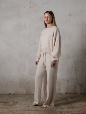 Cropped Sweater Cashmere Plaster
