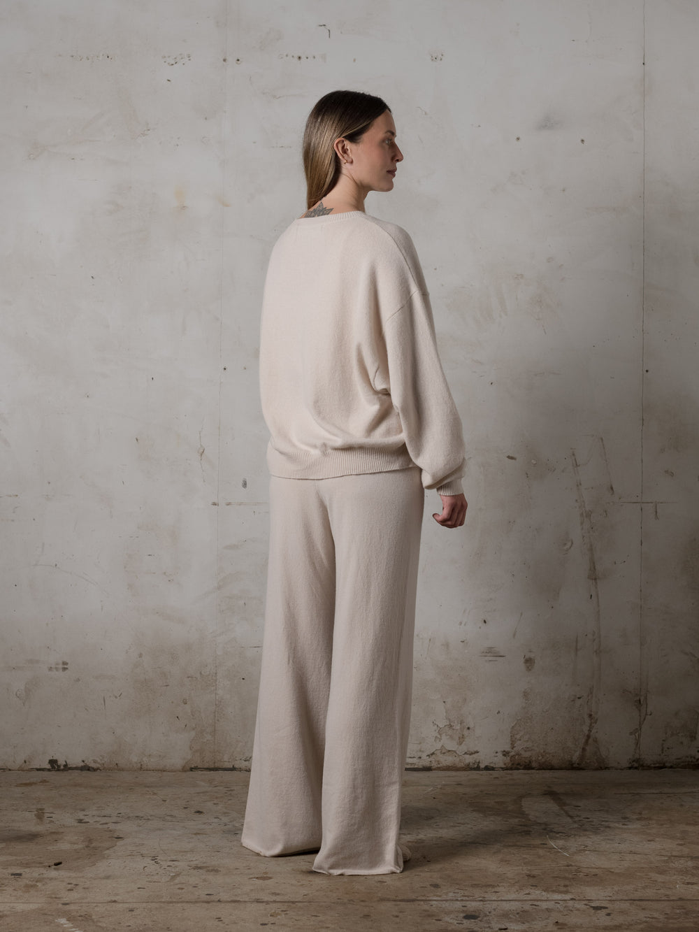 Cropped Sweater Cashmere Plaster