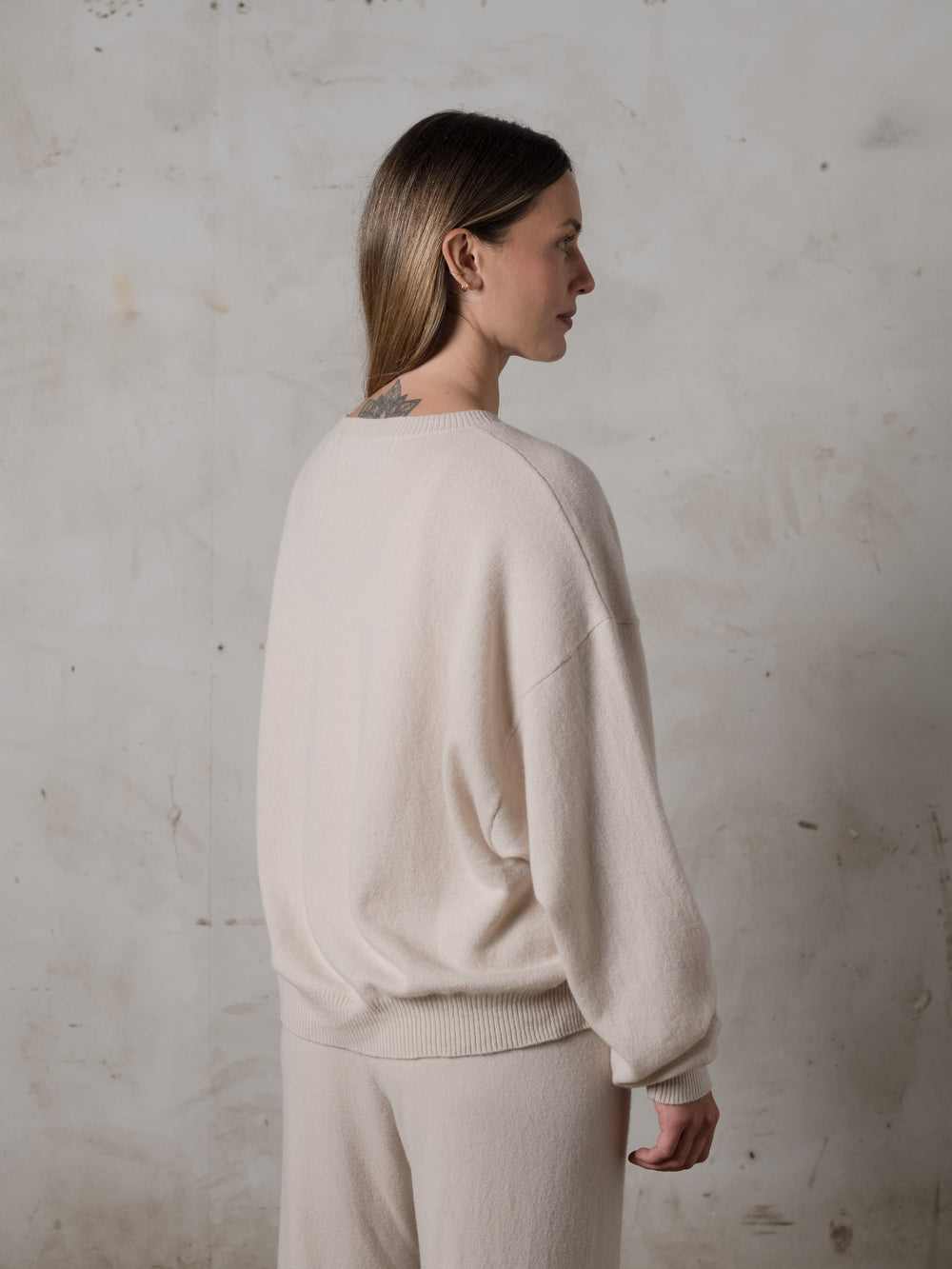 Cropped Sweater Cashmere Plaster