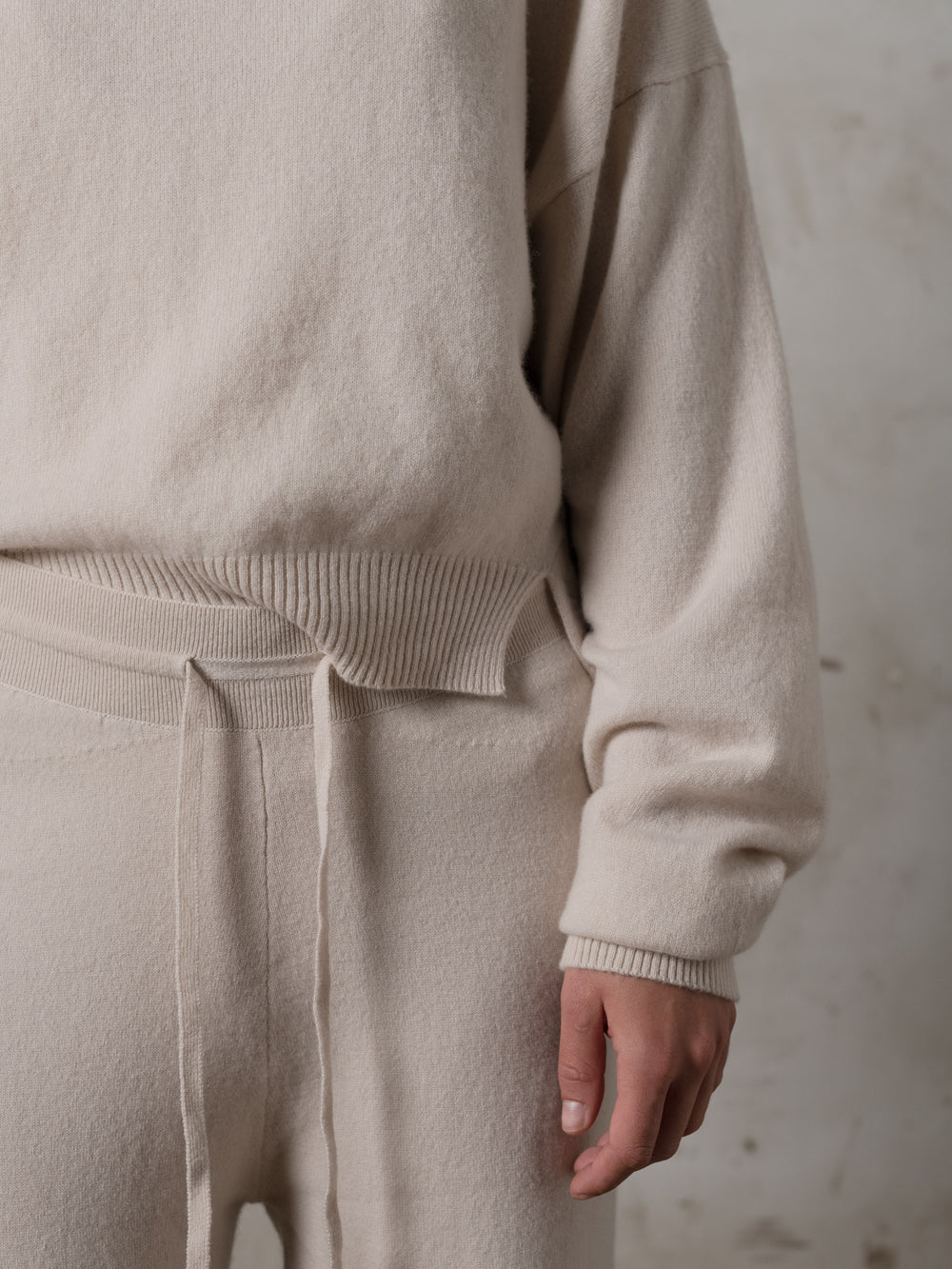 Cropped Sweater Cashmere Plaster