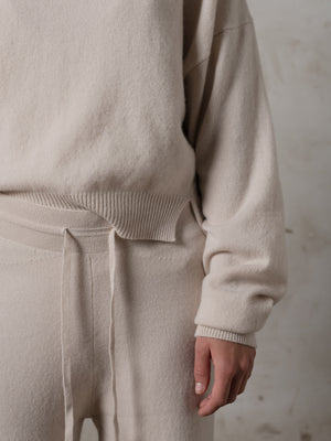 Cropped Sweater Cashmere Plaster