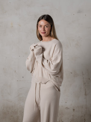 Cropped Sweater Cashmere Plaster