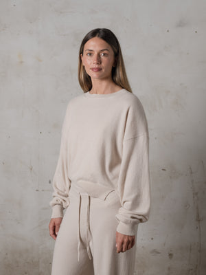 Cropped Sweater Cashmere Plaster