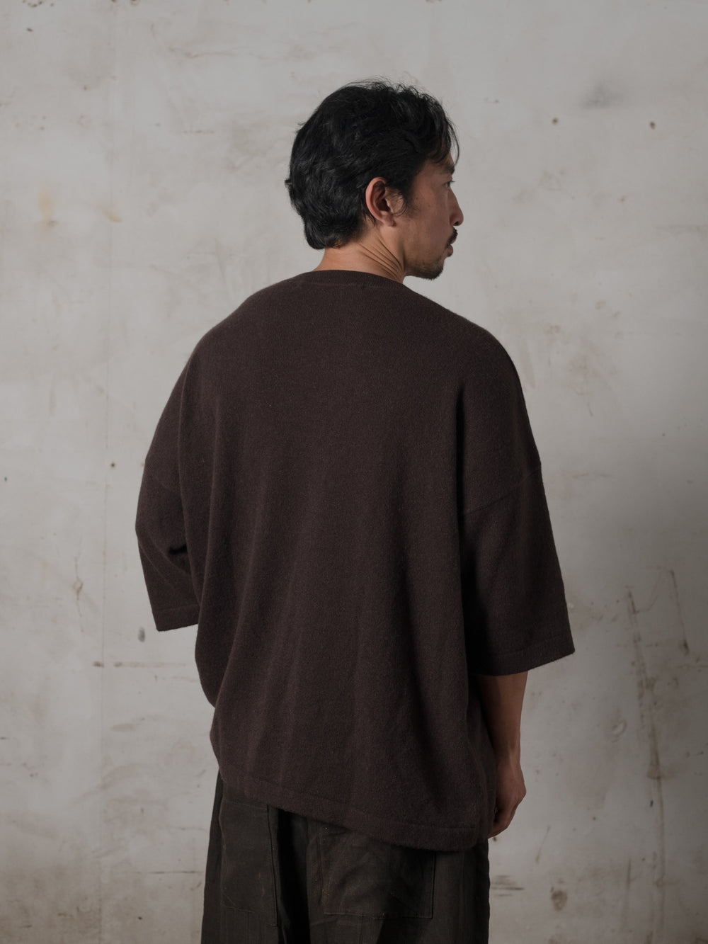 Unisex Boxy SS Cashmere Top Mocha