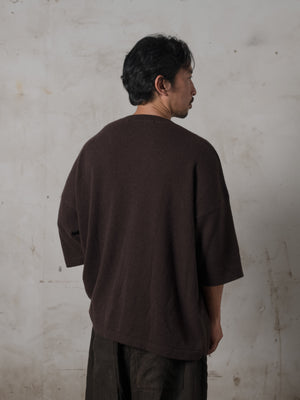 Unisex Boxy SS Cashmere Top Mocha