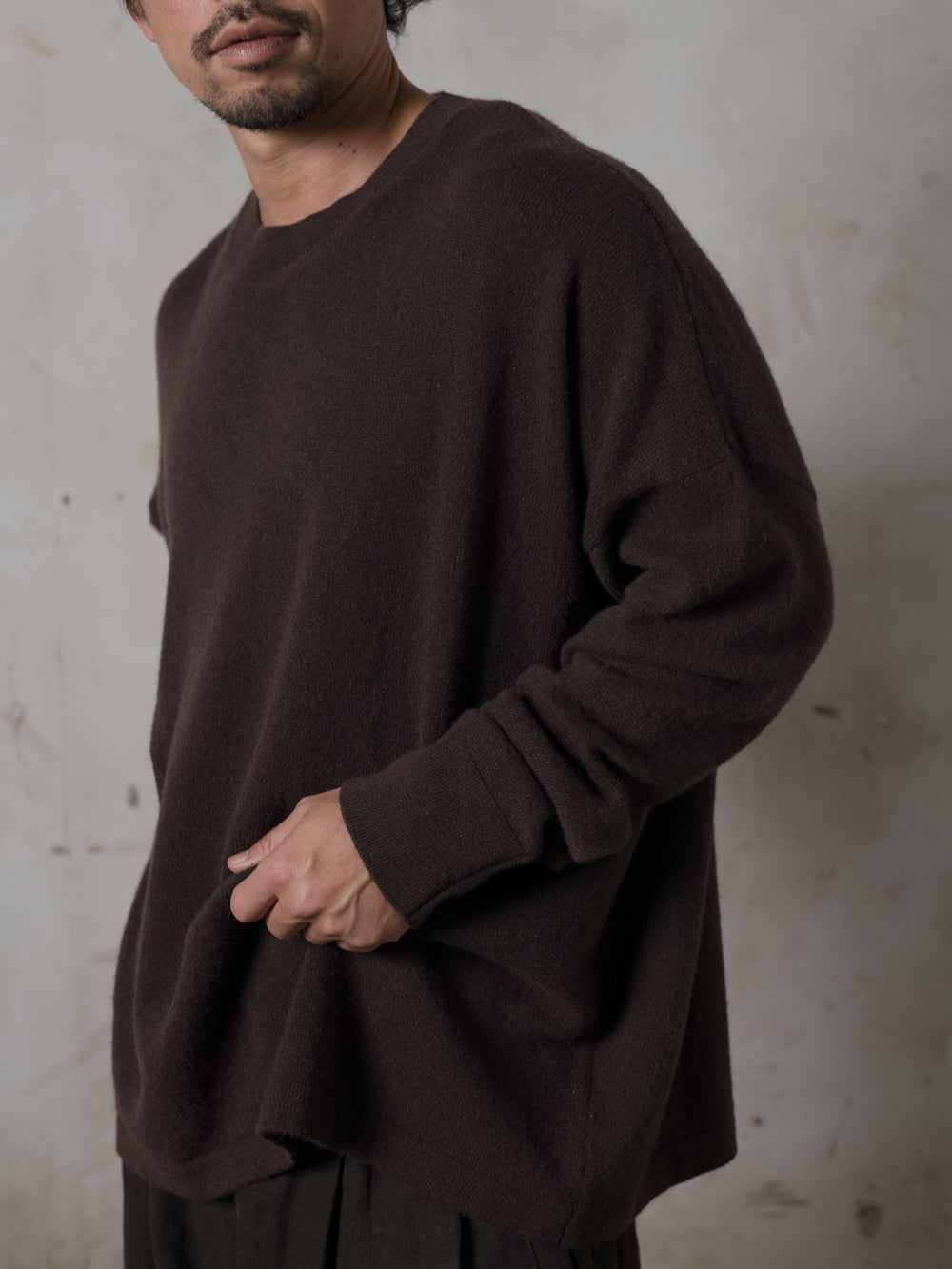 Boxy LS Cashmere Top Mocha
