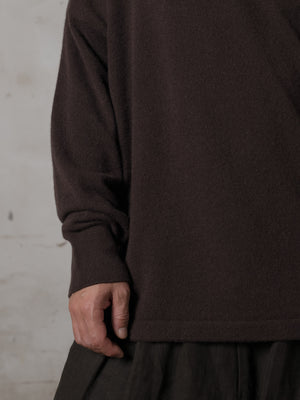 Boxy LS Cashmere Top Mocha