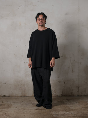 Unisex Boxy SS Cashmere Top Black