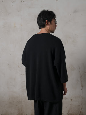 Unisex Boxy SS Cashmere Top Black
